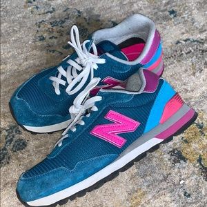 vintage looking new balance 515 sneakers colorful